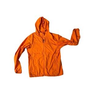 Uniqlo Pocketable UV Cut Parka Rain Jacket Orange Waterproof Mens Medium